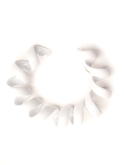 Shop Bottega Veneta Coiled Cuff In White