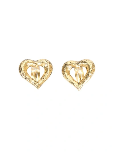 Shop Saint Laurent Stars And Love Clip In Gold