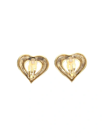 Shop Saint Laurent Stars And Love Clip In Gold