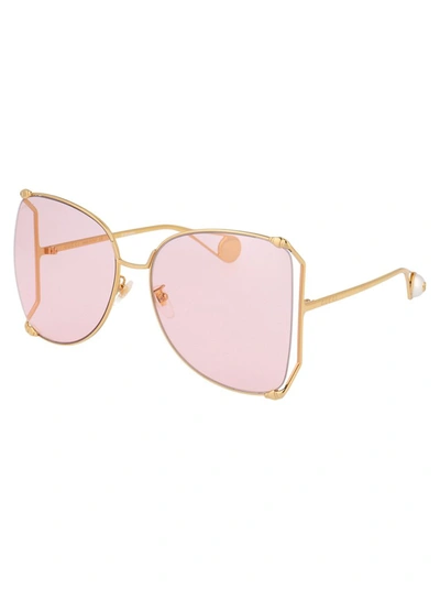 Shop Gucci Eyewear Oversized Sunglasses In Gold