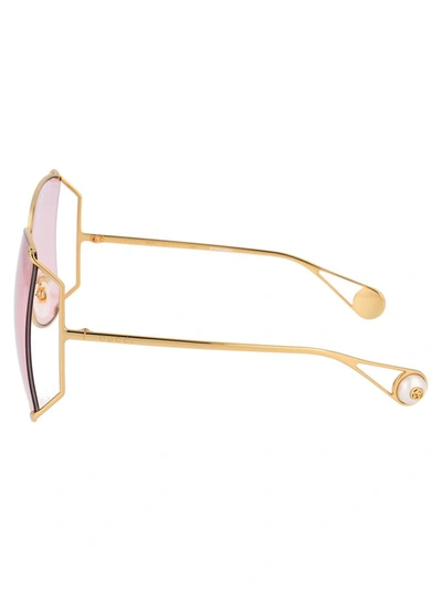 Shop Gucci Eyewear Oversized Sunglasses In Gold
