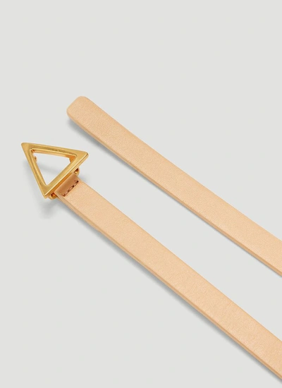 Shop Bottega Veneta Triangular Pin Buckle Belt In Beige