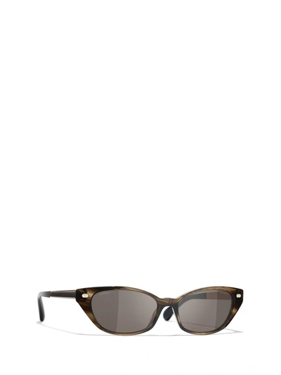 Pre-owned Chanel Cat Eye Sunglasses In Brown