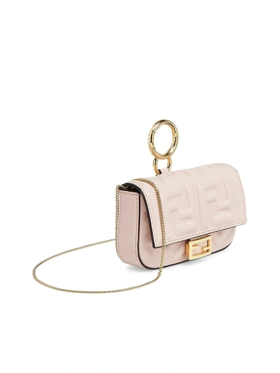 Shop Fendi Baguette Nano Key Charm In Pink