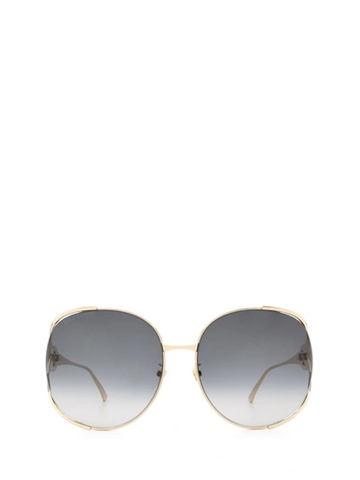 Shop Gucci Eyewear Round Frame Sunglasses In Gold