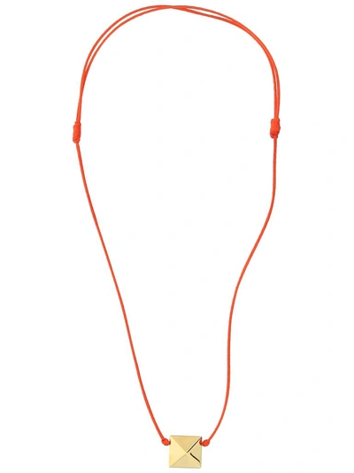 Shop Valentino Garavani Rockstud Roman Necklace In Red