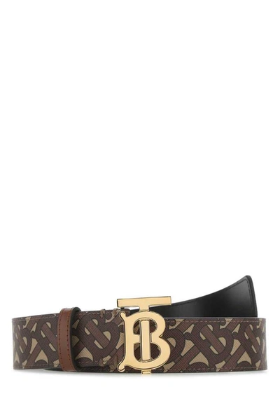 Shop Burberry Monogrammed Logo Buckled Belt In Multi