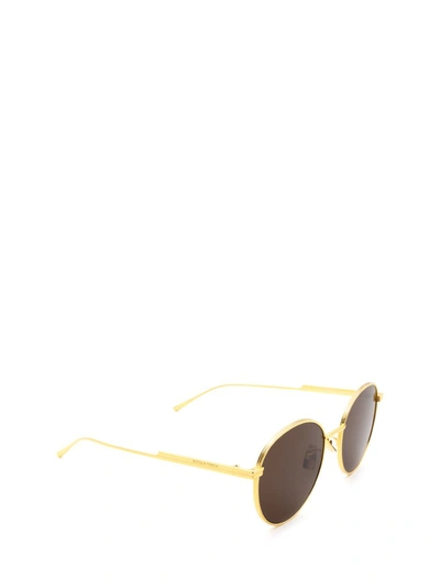 Shop Bottega Veneta Eyewear Aviator Sunglasses In Gold