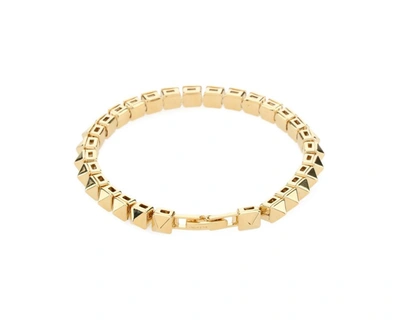 Shop Valentino Garavani Rockstud Embellished Link Bracelet In Gold