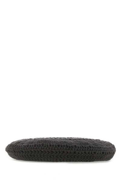 Shop Ganni Knitted Beret In Grey