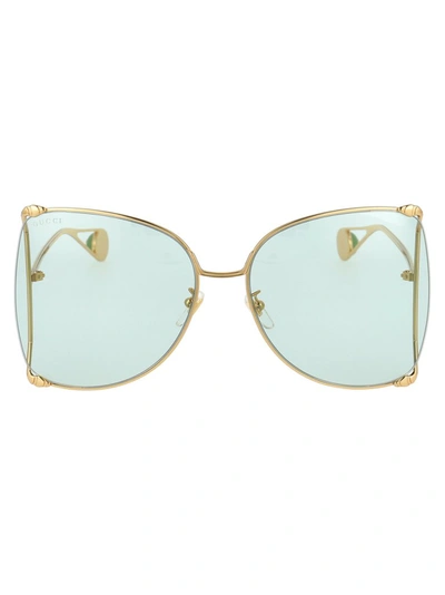 Shop Gucci Eyewear Oversized Sunglasses In Metallic