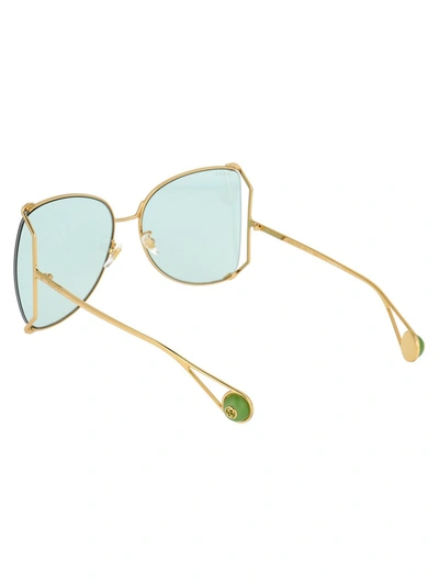 Shop Gucci Eyewear Oversized Sunglasses In Metallic