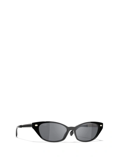 Pre-owned Chanel Cat Eye Sunglasses In Black