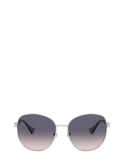 Shop Ralph Lauren Round Frame Sunglasses In Silver