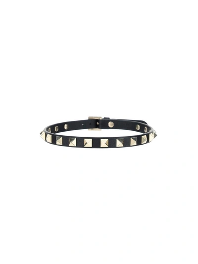 Shop Valentino Garavani Rockstud Wrap Bracelet In Black