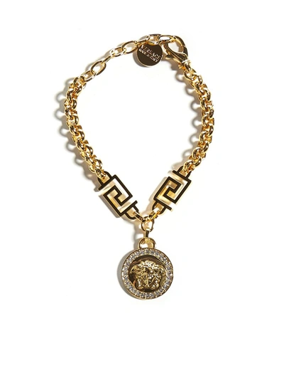 Shop Versace Medusa Pendant Chain Bracelet In Gold