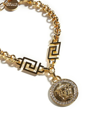 Shop Versace Medusa Pendant Chain Bracelet In Gold