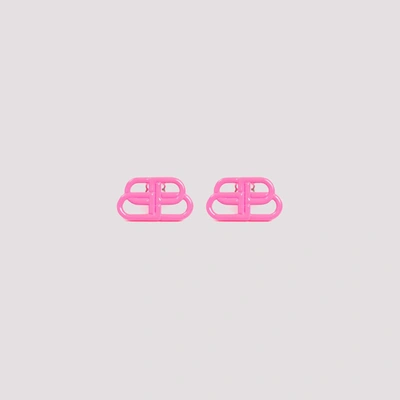 Shop Balenciaga Bb Stud Earrings In Pink
