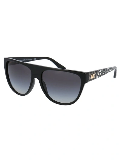 Shop Michael Kors Round Frame Sunglasses In Black