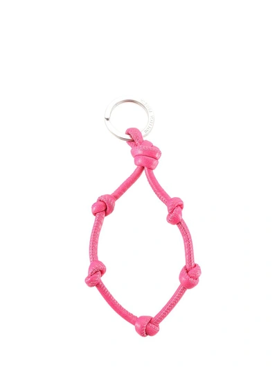 Shop Bottega Veneta Knot Key Chain In Pink