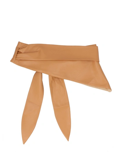 Shop Nanushka Tie In Beige