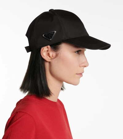 Prada Re-nylon Baseball Cap In Black Nylon In Black