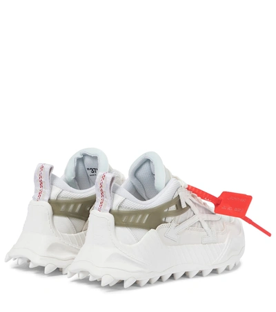 Shop Off-white Odsy-1000 Leather-trimmed Sneakers In White