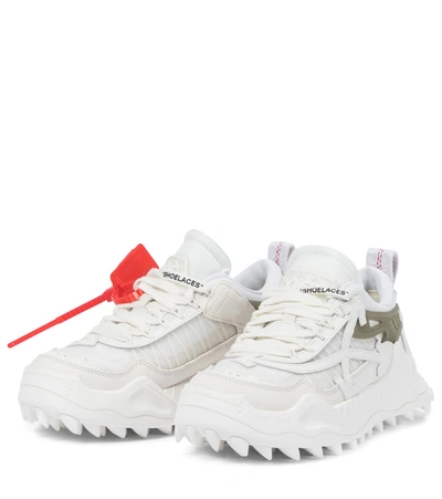 Shop Off-white Odsy-1000 Leather-trimmed Sneakers In White
