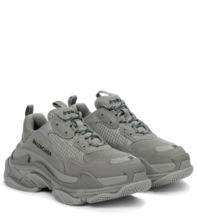 Shop Balenciaga Triple S Sneakers In Grey