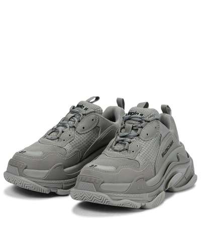 Shop Balenciaga Triple S Sneakers In Grey