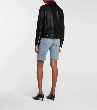 Shop Acne Studios Leather Biker Jacket In Black