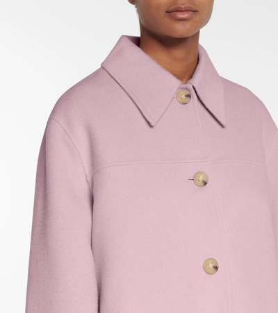 Shop Acne Studios Wool Shirt Jacket In Purple