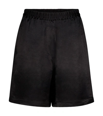 Shop Acne Studios Satin Shorts In Black