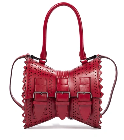 Shop Alaïa Edition 1992 Corset 18 Leather Shoulder Bag In Red