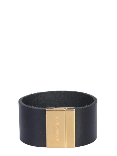 Shop Saint Laurent Saint Lauren Id Bracelet In Black