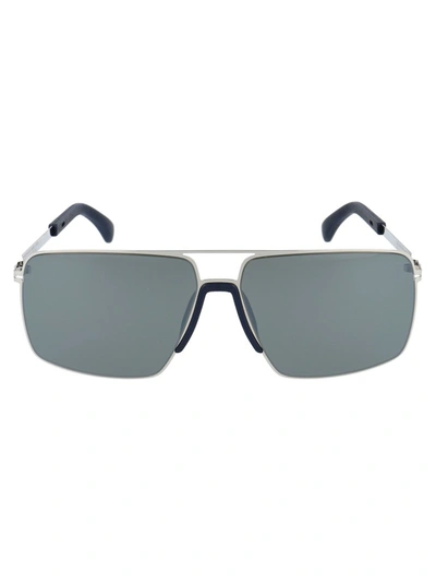 Shop Mykita Mylon Sun Lotus Aviator Sunglasses In Silver