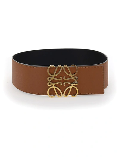 Shop Loewe Anagram Belt In Brown