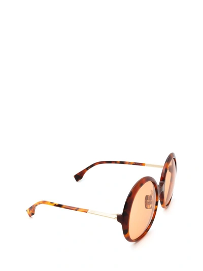 Shop Fendi Eyewear Round Frame Sunglasses In Multi