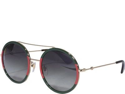 Shop Gucci Eyewear Round Frame Sunglasses In Multi