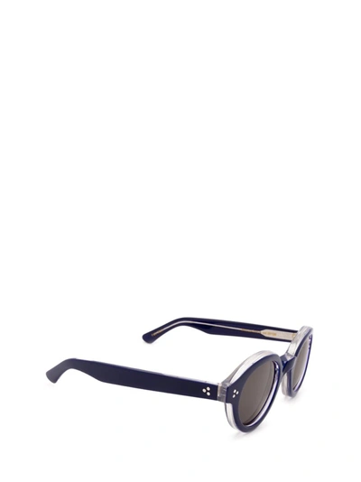 Shop Lesca La Corbs Round Frame Sunglasses In Blue