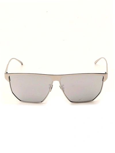 Shop Bottega Veneta Eyewear Angular Aviator Sunglasses In Silver