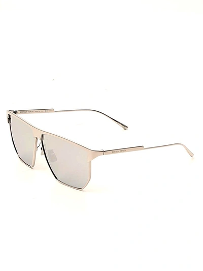 Shop Bottega Veneta Eyewear Angular Aviator Sunglasses In Silver
