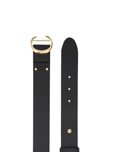 Shop Chloé Logo Plaque Buckle Belt In Black