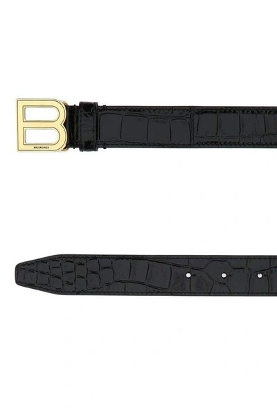 Shop Balenciaga Hourglass Belt In Black