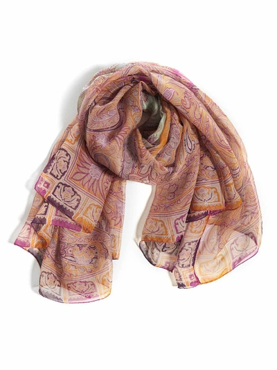 Shop Etro Floral Printed Scarf In Multi