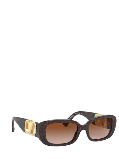 Shop Valentino Eyewear Vlogo Oval Frame Sunglasses In Brown