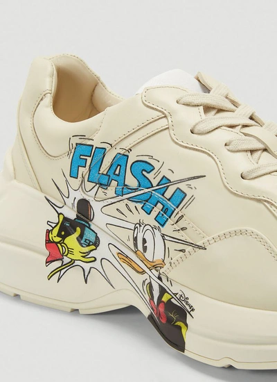 Shop Gucci X Disney Rhyton Sneakers In White