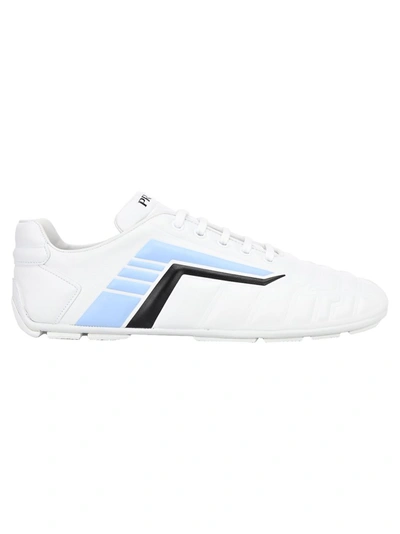 Shop Prada Lace Up Sneakers In White