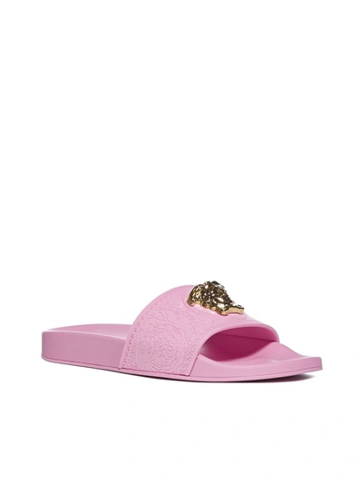 Shop Versace Palazzo Pool Slides In Pink