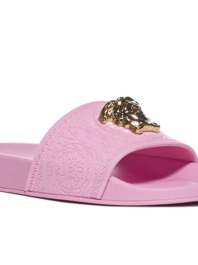 Shop Versace Palazzo Pool Slides In Pink